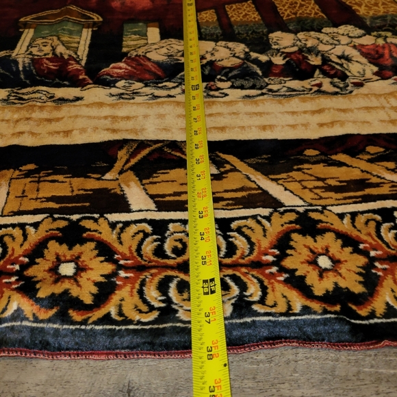 Vintage Last Supper velvet tapestry wall - Picture 10 of 14